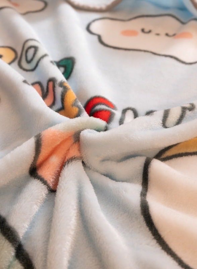 Flannel Air Conditioning Blanket Summer Nap Blanket for Kids 100*140CM