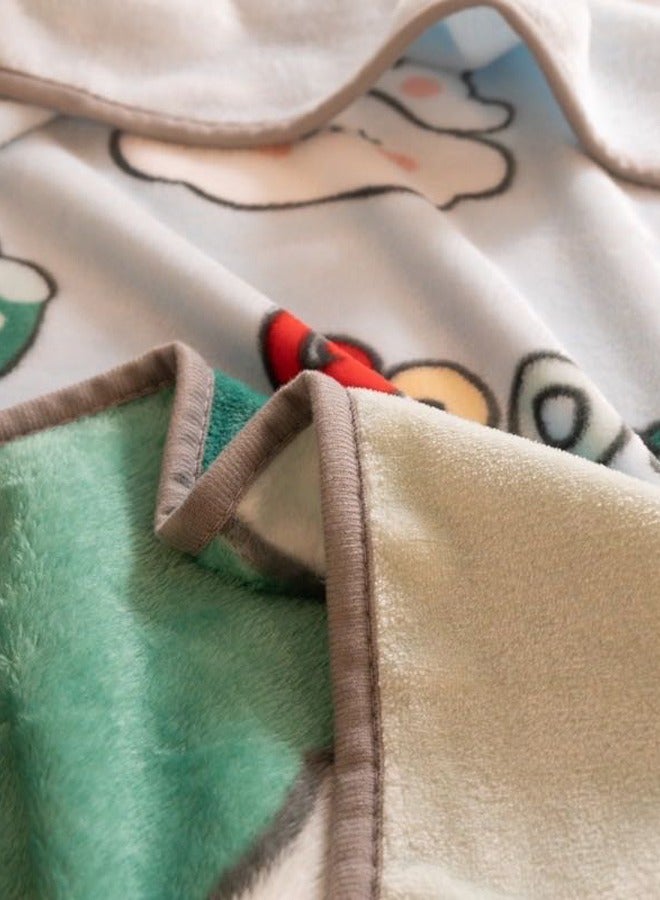 Flannel Air Conditioning Blanket Summer Nap Blanket for Kids 100*140CM