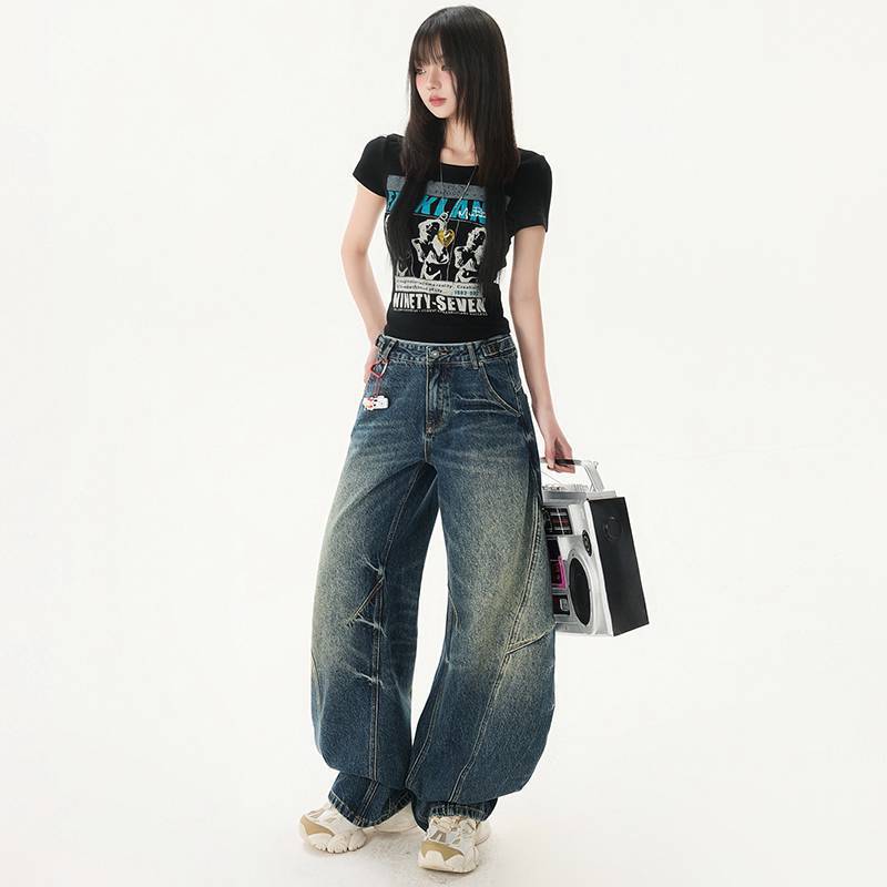 Unisex Classic Denim Jeans Loose Fit Daily Outdoor Wear - Image 3