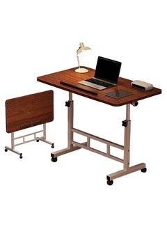 Arabest Sit Stand Table, Folding Desk Computer Desk with Brake Wheel Foldable Reversible Panel Steel Thickened Plate Lifting Range 60~80cm Mobile Over The Bed Desk C  - Image 1