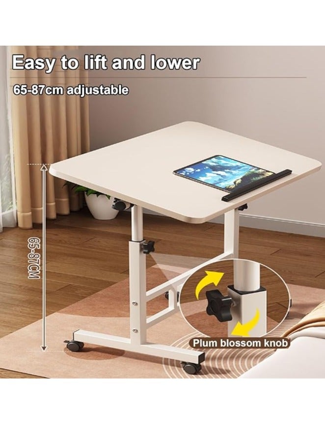 عربست طاولة جلوس ووقوف، مكتب كمبيوتر قابل للطي مع عجلة فرامل ولوحة قابلة للطي وعكسية ولوح فولاذي سميك ونطاق رفع 60 إلى 80 سم ومكتب متحرك فوق السرير - Image 5