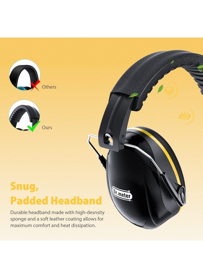 Dr.Meter Dr.meter Hearing Protection Ear Muffs, 28dB Noise Reduction Safety Earmuffs with Adjustable Headband, Ear Defenders for DIY, Shooting, Mawing Lawn or Hunting, Storage Bag Included-Black & Orange  - Image 3