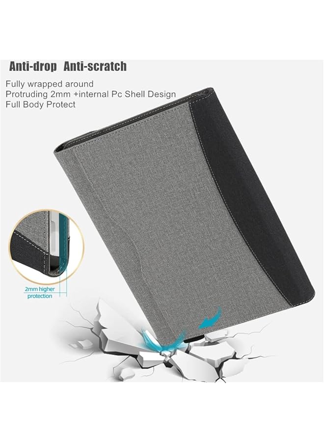 Case Compatible With Microsoft Surface Pro 11 2024 13-Inch Tablet Sleeve Pouch Cover For Surface Pro 11 Stand Pu Leather Case Grey