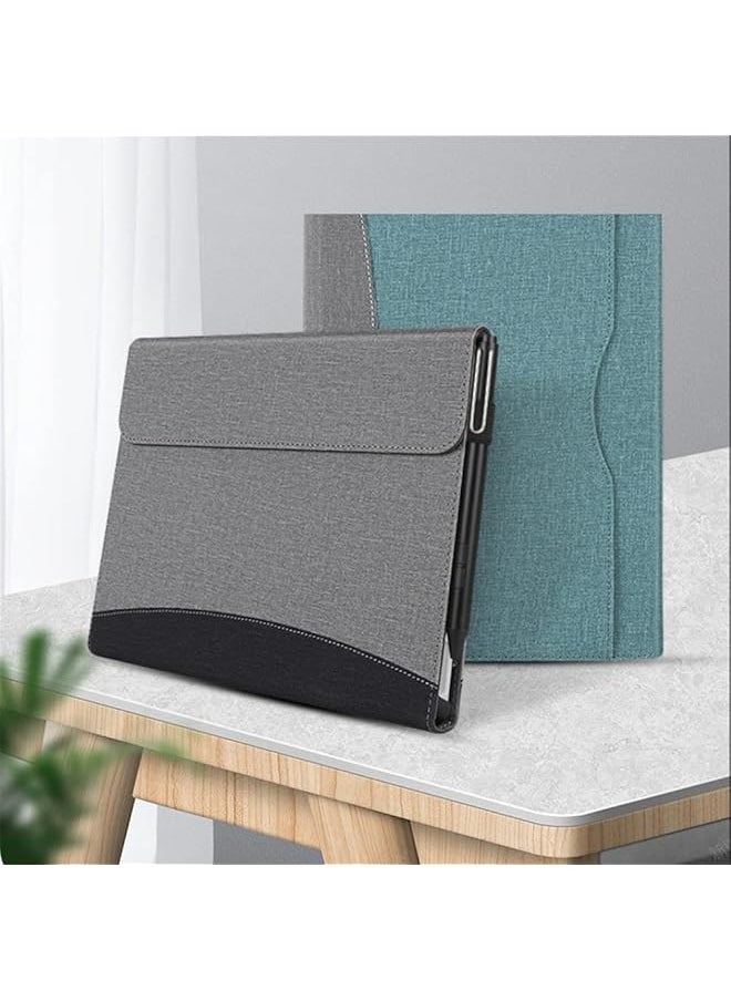 erorex Case Compatible With Microsoft Surface Pro 11 2024 13-Inch Tablet Sleeve Pouch Cover For Surface Pro 11 Stand Pu Leather Case Grey  - Image 2