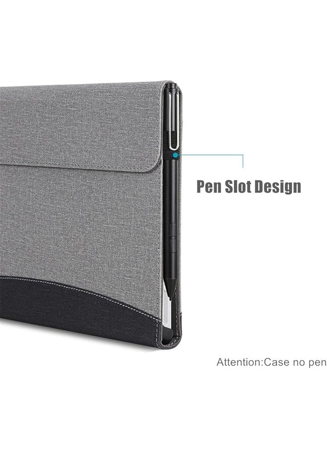 erorex Case Compatible With Microsoft Surface Pro 11 2024 13-Inch Tablet Sleeve Pouch Cover For Surface Pro 11 Stand Pu Leather Case Grey  - Image 5
