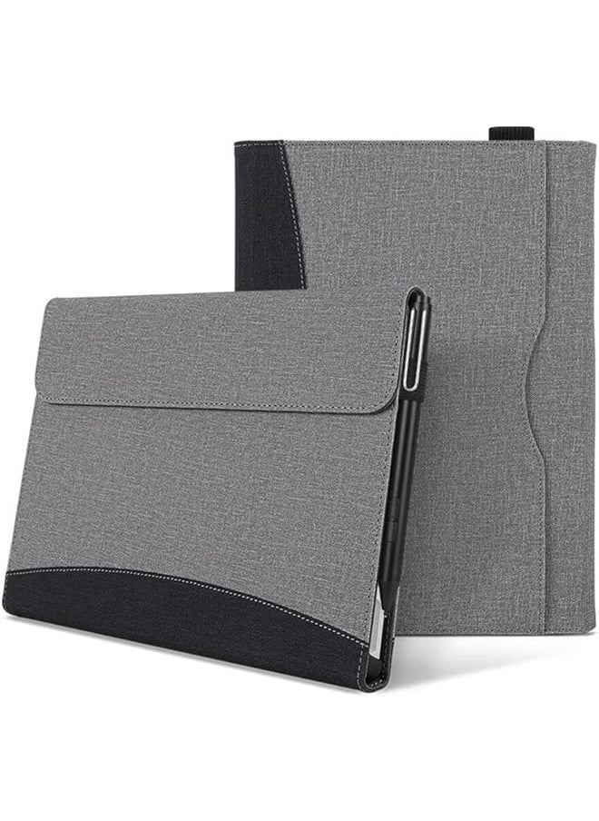 erorex Case Compatible With Microsoft Surface Pro 11 2024 13-Inch Tablet Sleeve Pouch Cover For Surface Pro 11 Stand Pu Leather Case Grey  - Image 1