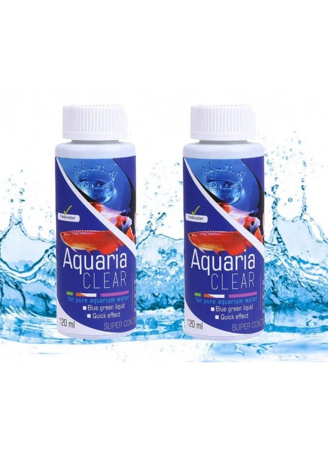 VAYINATO Aquatic Remedies Aquaria Clear for Aquarium Fish Tank Cloudy Water Remover | for Crystal Clear Water (Pack of 2 * 120 ML| 240 ML)  - Image 1