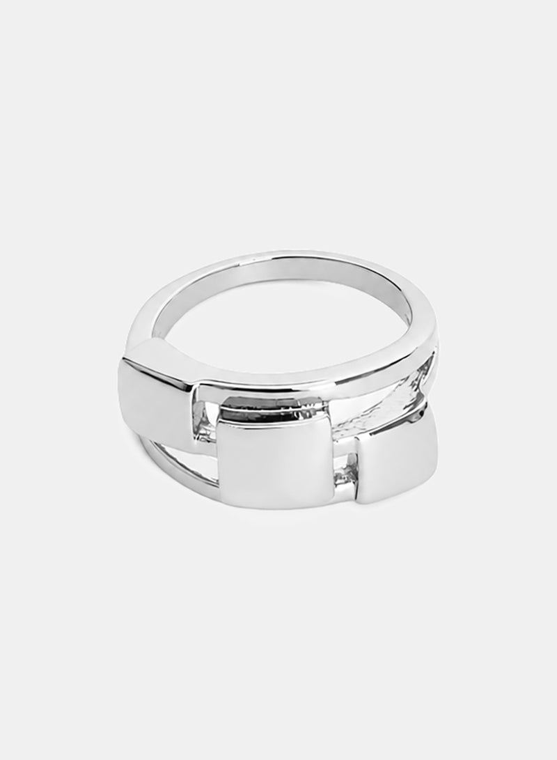 Akher el Ankoud A Modern Women'S Ring With An Interlocking Square Geometric Design. - Image 2