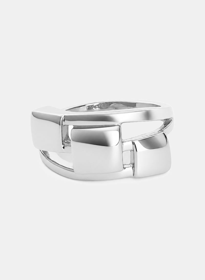 Akher el Ankoud A Modern Women'S Ring With An Interlocking Square Geometric Design. - Image 3