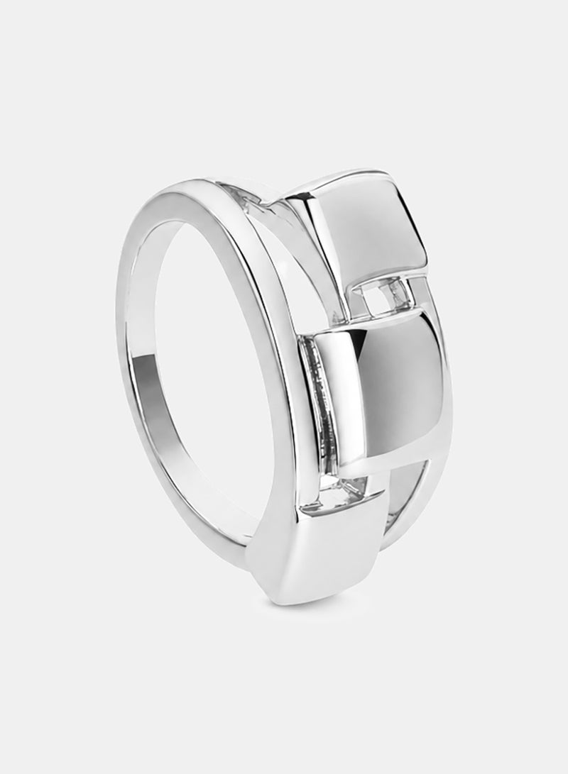 Akher el Ankoud A Modern Women'S Ring With An Interlocking Square Geometric Design. - Image 1