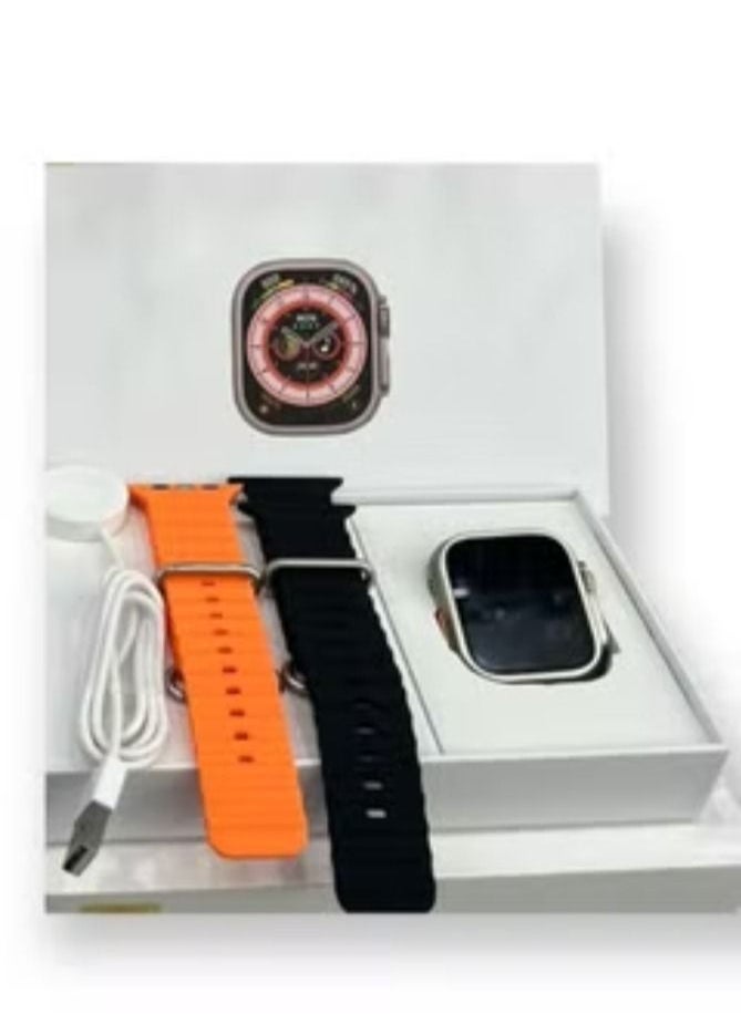 HW - Smart watch HW8 ultra max series 8 with health fitness tracker sport watch supports NFC. Also coming with an addition Replacement band 49MM-Multicolour - Image 1