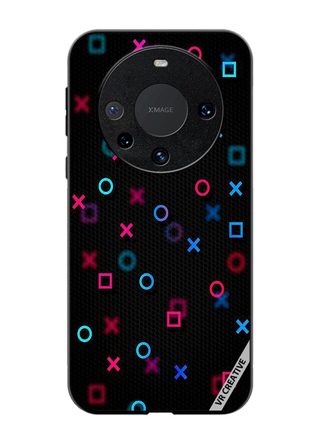 VR CREATIVE Protective Case Cover For Huawei Mate 60 Pro PlayStation Abstract Design Multicolour - Image 1
