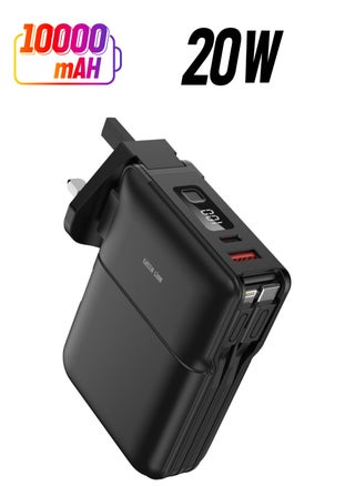 10000 mAh Travel Power Bank 10000mAh / Adaptor / Holder / US Plug / EU Plug / UK Plug / 20W Type-C Output / 22.5W USB-A Output / 15W Wireless Powerbank / Lightening Output / Integrated Cable / 10W DC Charger - Black - pzsku/Z6D64E5CF95C7CE7069C2Z/45/_/1740034202/851ab1b1-2fb8-4e74-8b5a-28ede6fed2f5