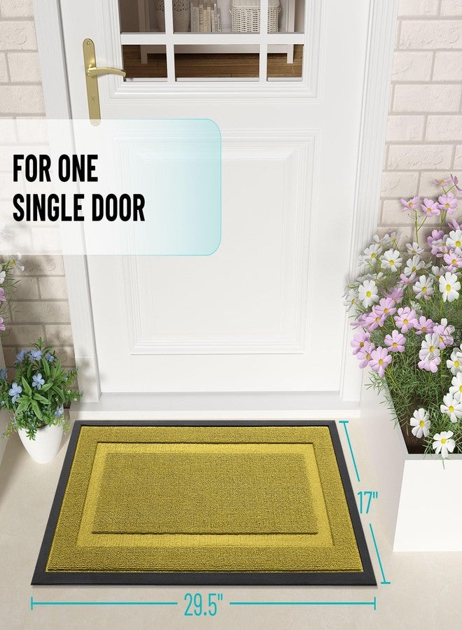 OLANLY Front Door Mat Indoor Outdoor Entrance, Waterproof All-Season, All-Weather Doormat, Sturdy Natural Rubber, Low Profile, Easy Clean Patio Porch Entryway Mat, 29.5x17, Lime Green - Image 2