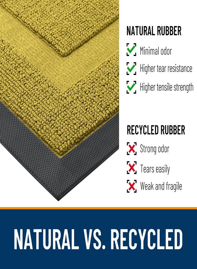 OLANLY Front Door Mat Indoor Outdoor Entrance, Waterproof All-Season, All-Weather Doormat, Sturdy Natural Rubber, Low Profile, Easy Clean Patio Porch Entryway Mat, 29.5x17, Lime Green - Image 4