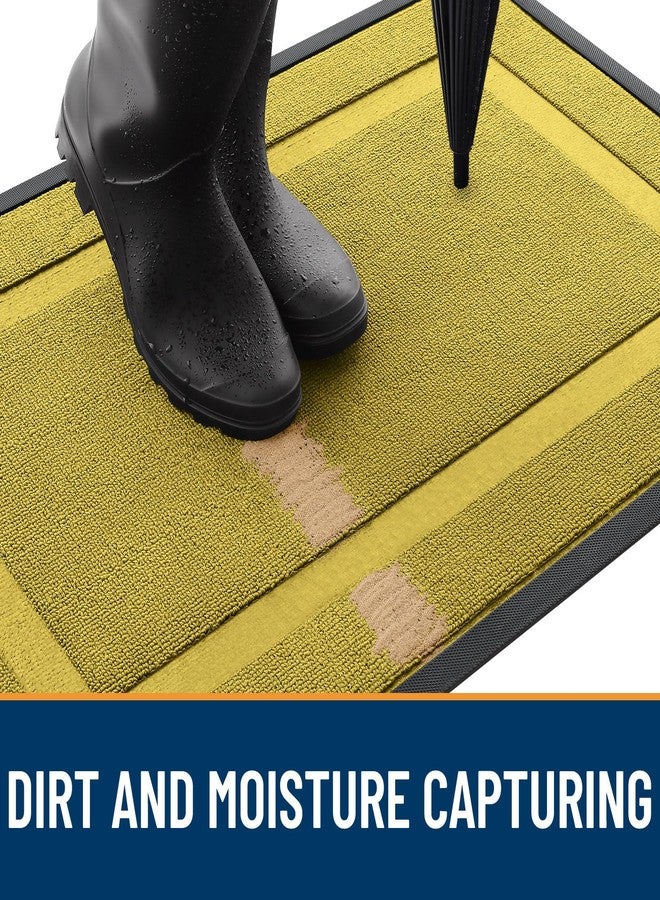 OLANLY Front Door Mat Indoor Outdoor Entrance, Waterproof All-Season, All-Weather Doormat, Sturdy Natural Rubber, Low Profile, Easy Clean Patio Porch Entryway Mat, 29.5x17, Lime Green - Image 5