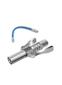 Kast KAST Grease Gun Coupler Lock Nozzle With Flex Hose High Pressure Dual Handle For Manual Pneumatic Electric Grease Gun Coupler Quick Release Grease Nozzle Pack of 1  - Image 1