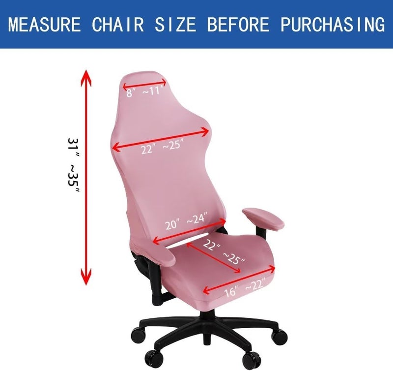 SARAFLORA 2 Pack Gaming Chair Cover, Stretchable Computer Cover Removable for Armchair, Swivel, Gaming, Boss Chair, Spandex Slipcovers, Pink - Image 2