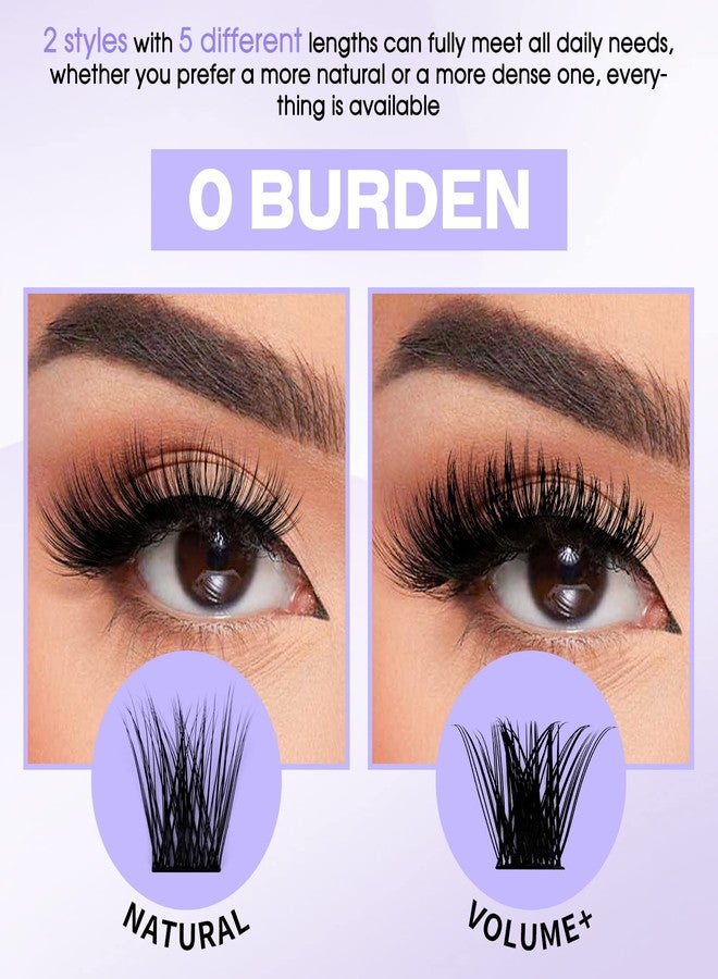 WENDY LASHES Lash Clusters Individual Lashes C/D Curl Cluster Lash Wide-stem Eyelashes Cluster 12-16mm Thin Band Cluster Lashes Soft Wispy Clusters Comfortable Lash Clusters (Natural/Volume+-0.07D, 12-16mm Mixed) - Image 3