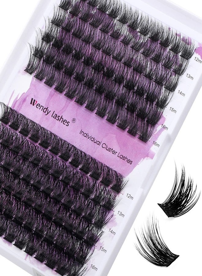 WENDY LASHES Lash Clusters Individual Lashes C/D Curl Cluster Lash Wide-stem Eyelashes Cluster 12-16mm Thin Band Cluster Lashes Soft Wispy Clusters Comfortable Lash Clusters (Natural/Volume+-0.07D, 12-16mm Mixed) - Image 1