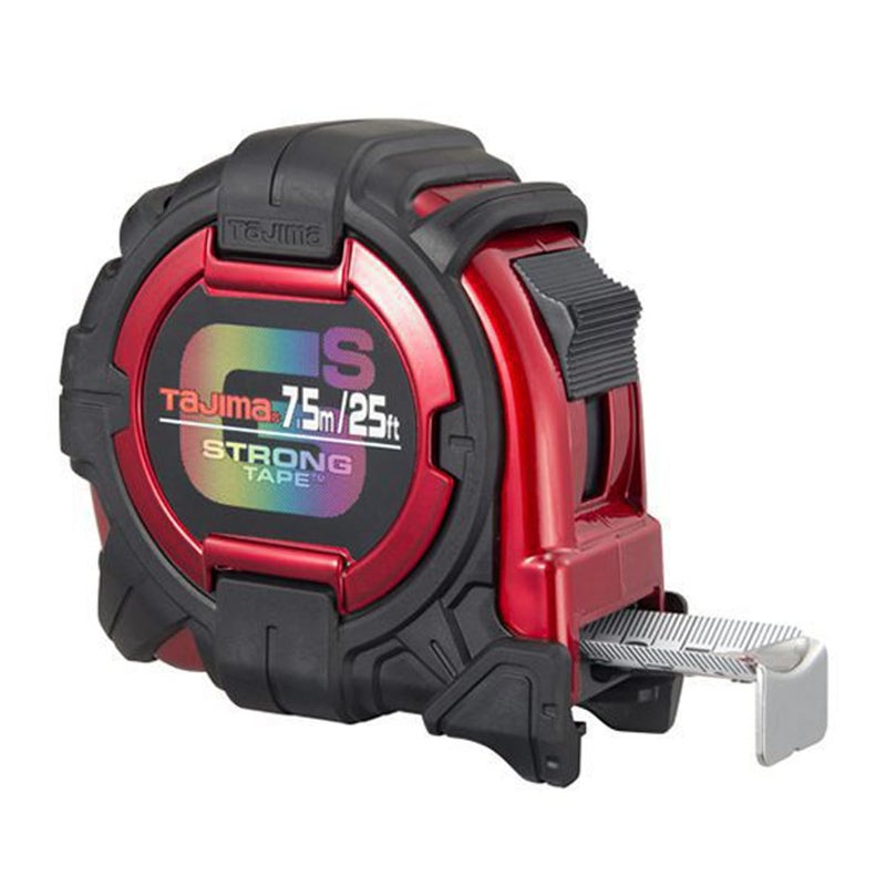 متر قياس TAJIMA 25 قدم 75 متر × 1116 بوصة GSLock مع شريط قياس مزدوج المقياس المتري القياسي مع شفرة مطلية بالأكريليك GS2575MBW