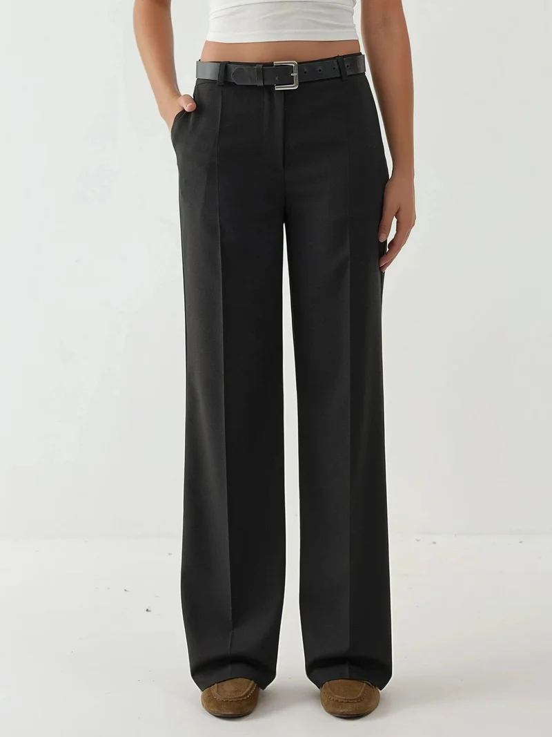 HICCUP Viscose Blend Straight Leg Pants