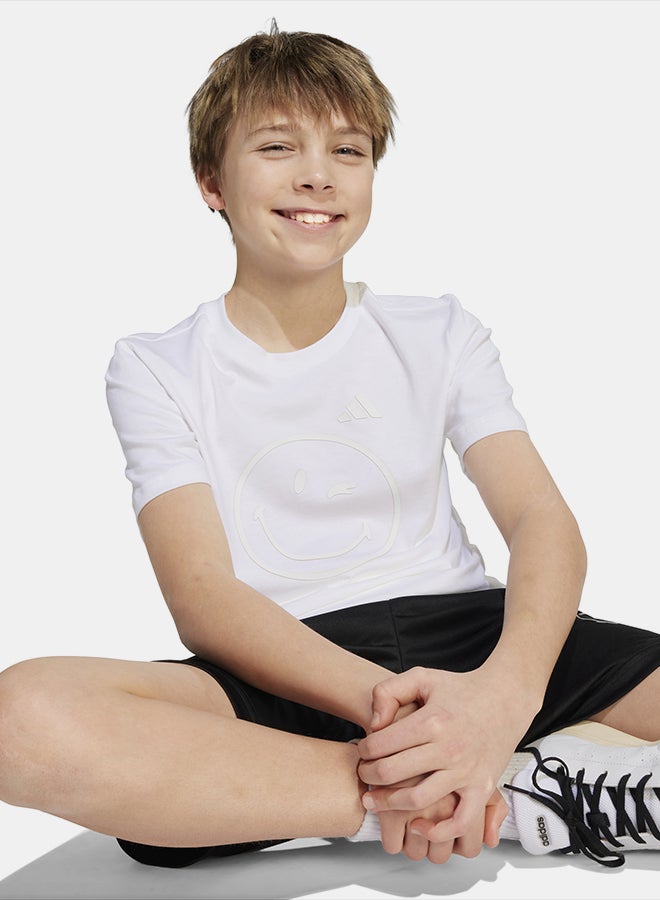 اديداس تيشيرت مطبوع  سمايلي وورلد للأطفال - Image 4