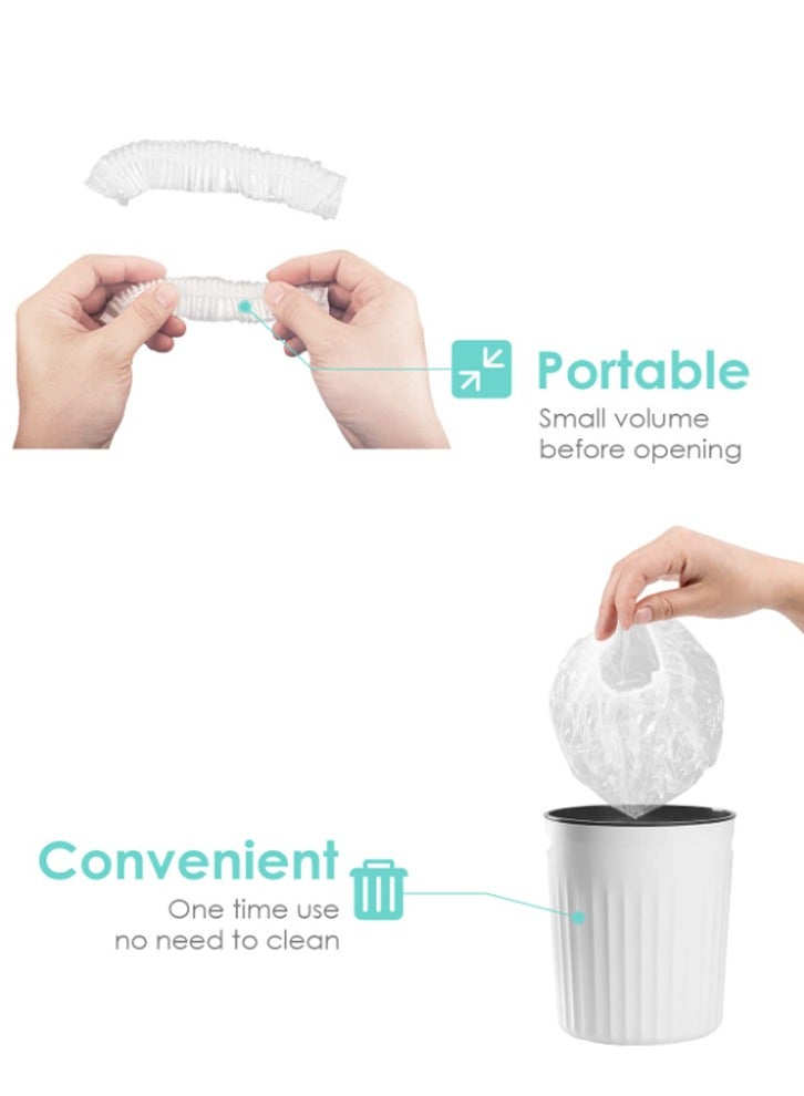 100-Piece Disposable Shower Cap Set Clear/White 50cm  - Image 5