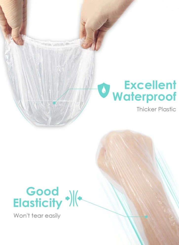 100-Piece Disposable Shower Cap Set Clear/White 50cm  - Image 3