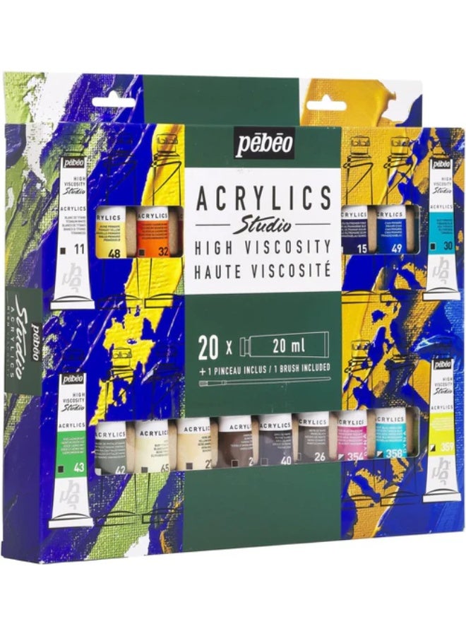 بيبيو طلاء بيبيو أكريليك ستوديو 20 لون × 20 مل - Image 1