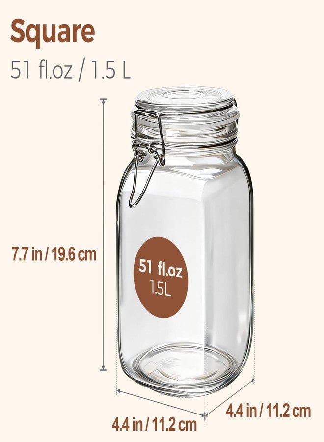 ComSaf Minimalist Preserving Jars 1.5 L, Set of 3, Airtight, Storage Jars with Lid - Image 2