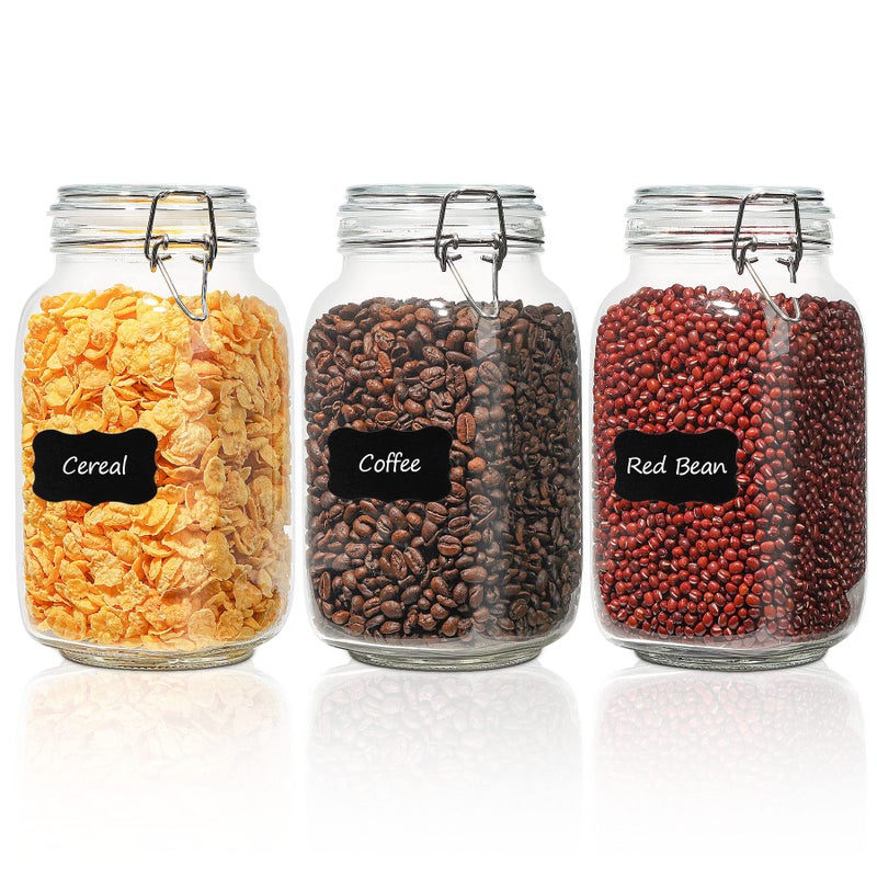 ComSaf Minimalist Preserving Jars 1.5 L, Set of 3, Airtight, Storage Jars with Lid - Image 1