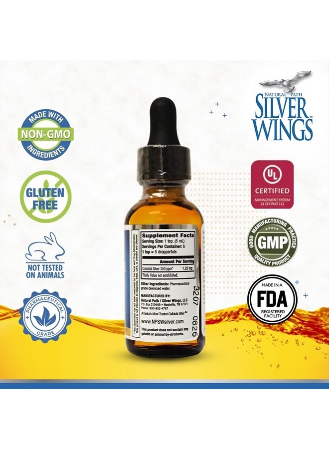 Natural Path Silver Wings Colloidal Silver Mineral Supplement, 250 Ppm, 1 Fluid Ounce  - Image 2