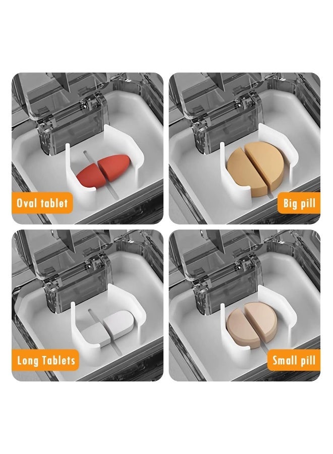 Pill Organizer with Pill Cutter & Crusher, 3 in 1 Multifunctional Pill Splitter, Slicer Medicine Case, Portable Travel Pill Box Container for Storing Grinding Cutting Pills Vitamins Tablets, Easily - Image 4