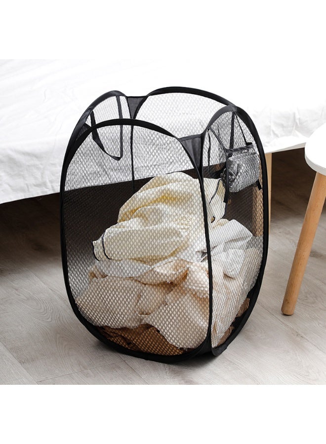 Pop Up Hamper,Mesh Foldable Mesh Laundry Basket for Home, Dorm, Travel & Storage - Image 2
