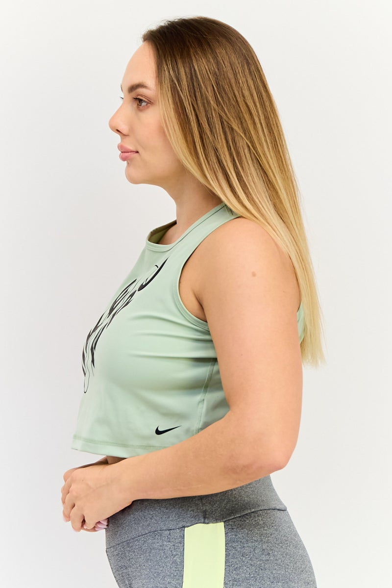 Nike تي شيرت تدريب بلا أكمام للنساء، أخضر مائل إلى الرمادي - Image 2