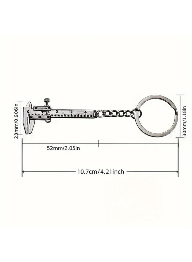 Figure II Mini Vernier Caliper Keychain Dual Measurement Tool Zinc Alloy 0 40mm Range - Image 4
