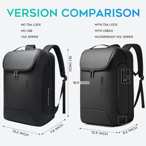 BANGE Anti-Theft Backpack with USB Charging Port for Men, 17.3 Inch Business Laptop Backpack, TSA Approved Lock & Waterproof Zippers, Large Travel Computer Bag - Image 2