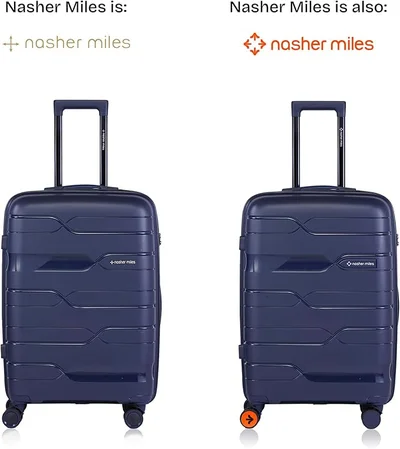 nasher miles Nasher Miles Paris Hard-Sided Polypropylene Check-in Luggage 24 inch | 65cm | 8 Wheels Medium Trolley Bag for Travel | Suitcase (Navy Blue)