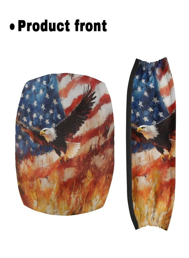 Luarisgur Rollator Accessories Fire Eagle Flag Walker Seat Covers for Ladies Men Universal Rollator Walker Seat and Backrest Covers Soft Walkers for Seniors with Seat Gift Covers Patriotic Decoration - Image 2