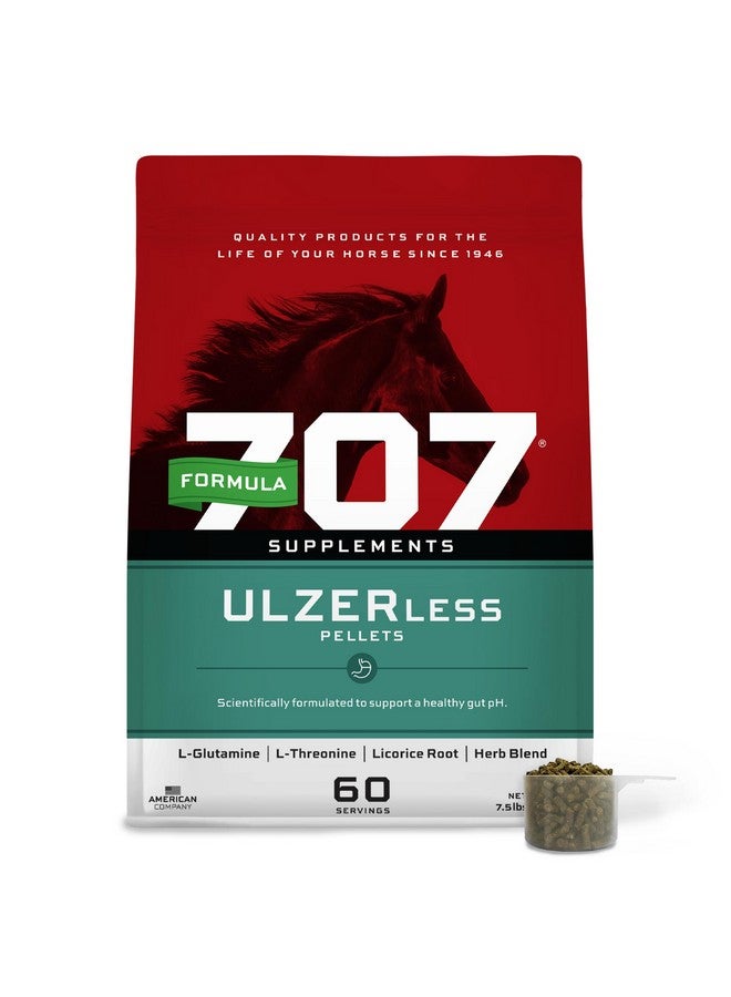 Formula 707 Formula 707 ULZERless Equine Supplement, 7.5lb Bag - Natural Gut Support for Horses with Ulcer Risk Factors  - Image 1
