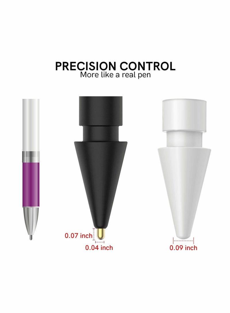 NIBEMINENT Replacement Tips for Apple Pencil, 2 Pack Compatible with Pencil 2nd Gen and 1st Gen, No Wear Out Fine Point Precise Control Pen Like Nibs (Black 1.8mm) - Image 4