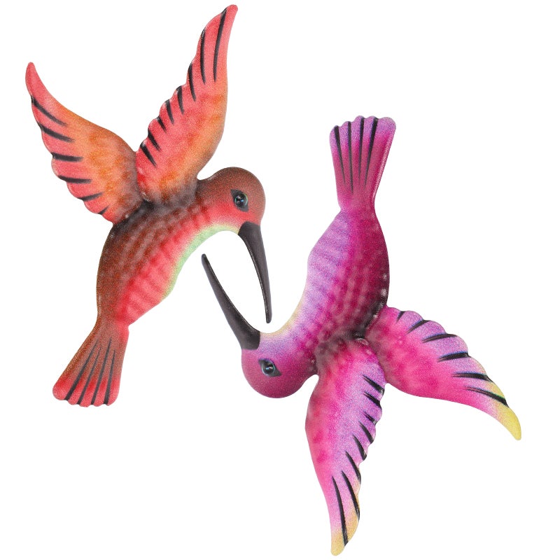2Pcs Metal Hummingbird Wall Decor Shaped Decorative Wall Hanging Adornment - Image 1