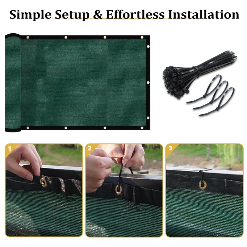 Shade&Beyond 4' X 50' Fence Privacy Screen Heavy Duty 170 GSM Fencing Mesh Shade Net Cover for Wall Garden Back Yard Outdoor Home Decoration, Green - Image 4