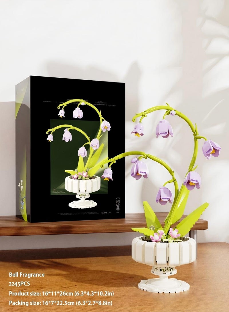 LOOPITYS 2245PCS Ringflower Building Blocks Set, including building blocks, construction toys, flower bouquets, ceramic puzzle assembly toys, suitable for consumers of all ages. Children's educational toys are particularly suitable as birthday gifts for girls, and can be used as furniture decorations and ornaments - Image 4