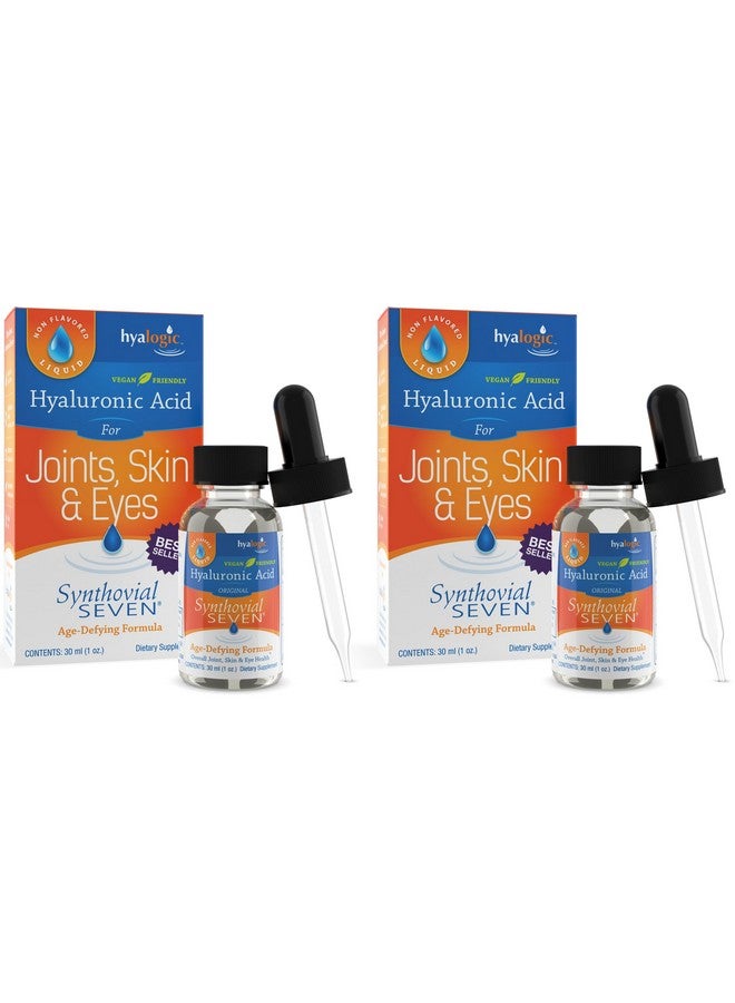 Hyalogic هايالوغيك سينثوفيال سيفن - مكمل حمض الهيالورونيك الفموي 1 أونصة (عبوة من 2) - HA سائل يدعم ترطيب البشرة والعينين والشفتين - خالي من الغلوتين، نباتي - Image 1
