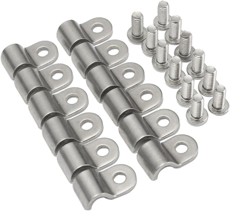 EASYBERG 3/16" Stainless Steel Brake Line Clamp with Screw Street Rod Custom Dune Buggy （24pc） - Image 1