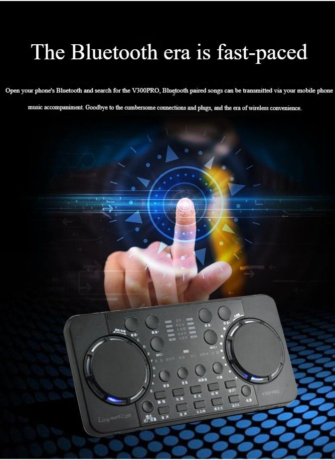 Generic - Sound Card Live Streaming V300 Pro Bluetooth-compatible Audio Mixers Mixer Music Studio Recording Accessory Noise - Image 1
