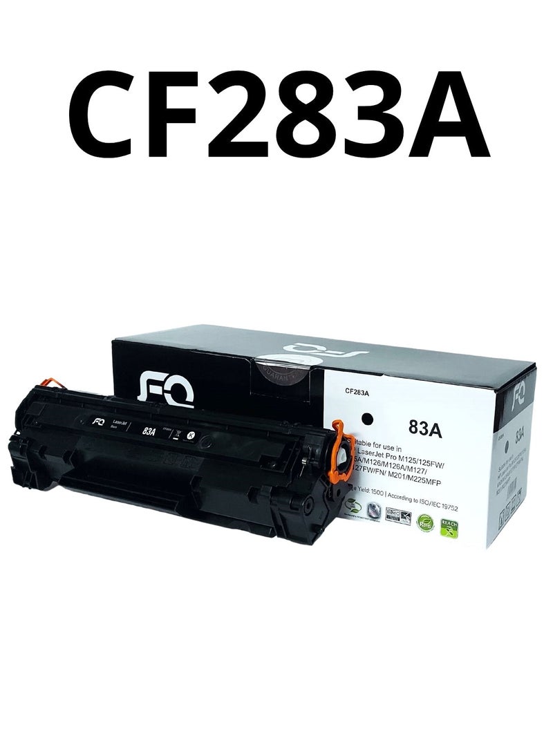 أف كيو خرطوشة حبر ليزر 83A CF283A أسود – متوافق مع طابعات HP LaserJet Pro M201dw M201n M125a M125nw M127fn M127fw M225dn M225dw – خرطوشة  بديلة عالية الجودة - Image 1