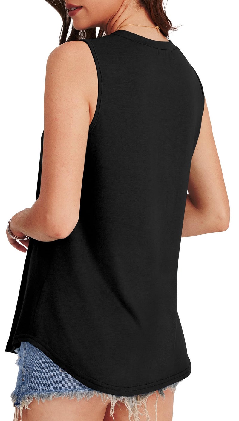 OFEEFAN Womens Tops Dressy Casual Workout High Neck Plus Size Tank Top Woman 3X Tunics or Tops to Wear with Leggings Black Women's Clothing - Image 5